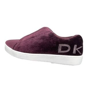 Donna Karan Velvet Slip On Sneakers Purple Velour Womens Size 8.5 Shoes‎